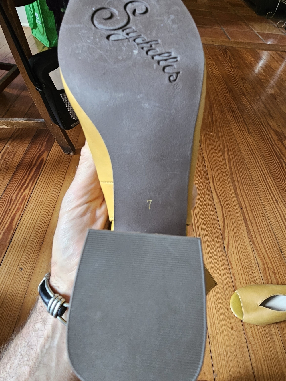 Women's Mustard Slingback Block Heel Sandals - Picture 2 of 11